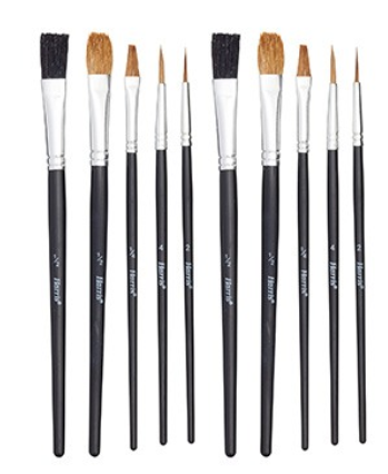 Harris Flat Artist Paint Brushes Pack of 10